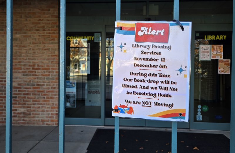 The library’s downtown location has been closed for about a month in preparation for renovation work.